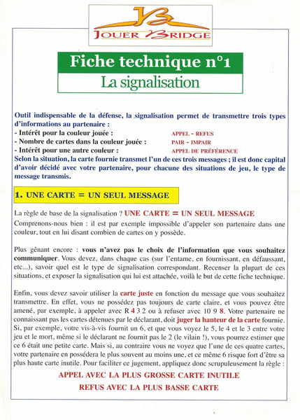 Fiche technique à l'unité